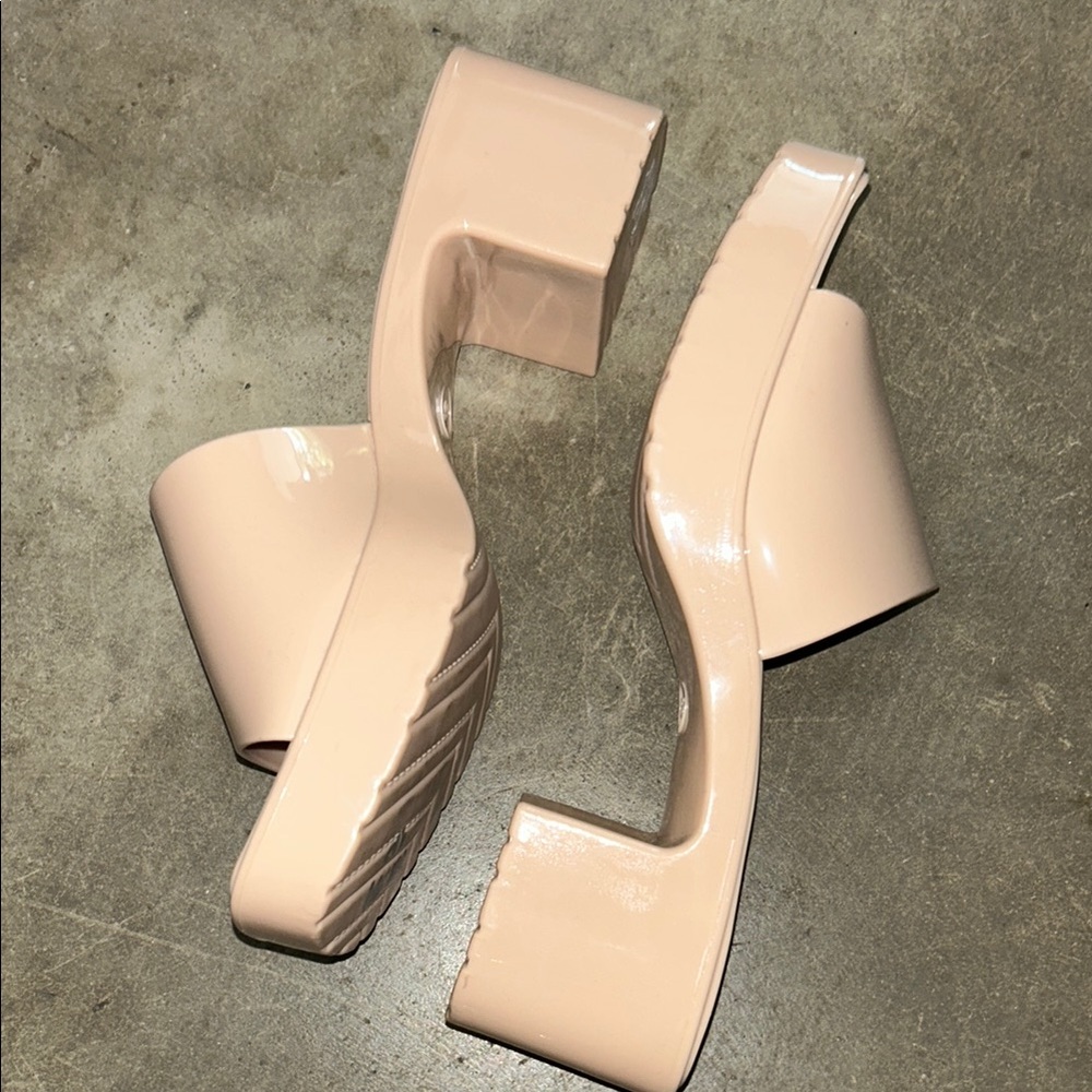 Pink BEACH Chunky Platform Mules with Modern Design